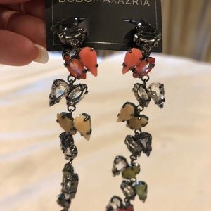 BCBG multi color stone drop earrings